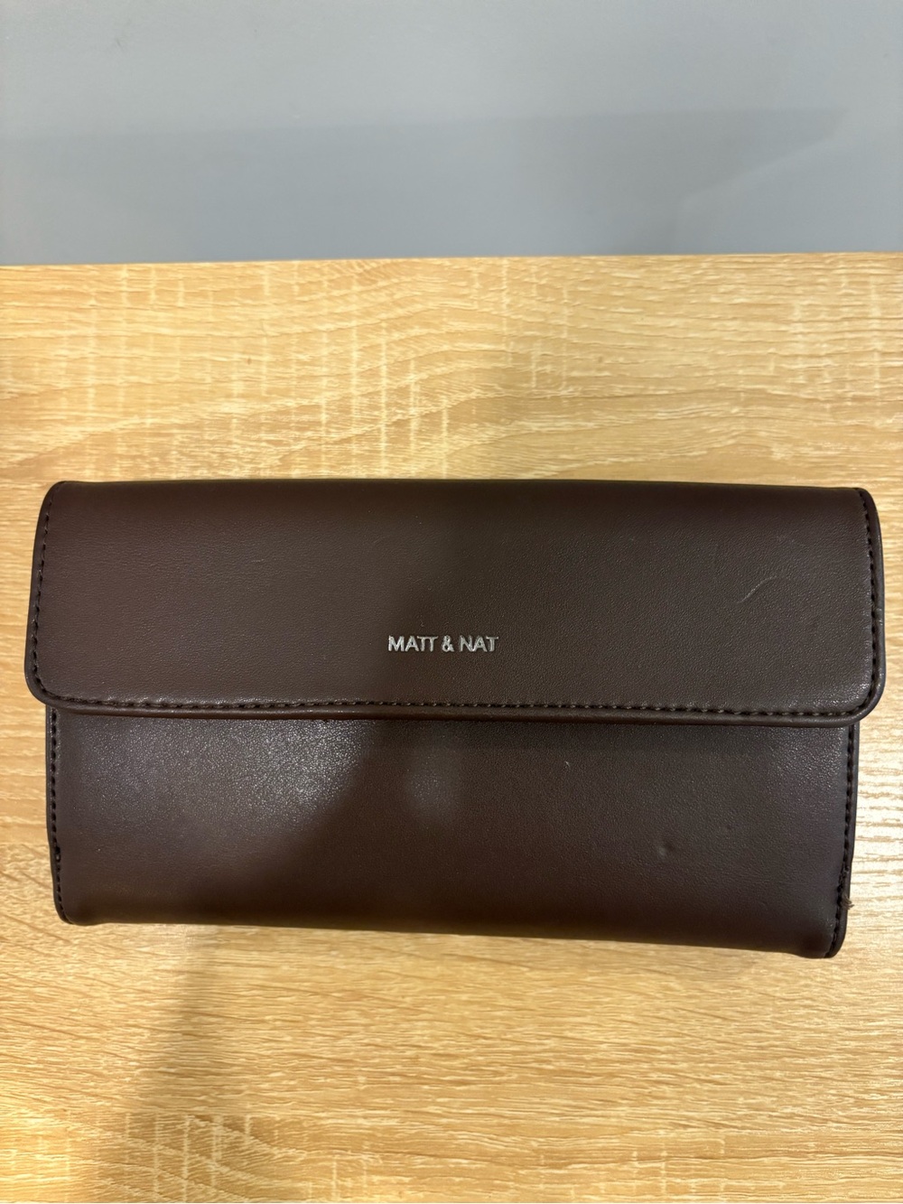 MATT & NAT Dark Brown  Vegan Leather Wallet